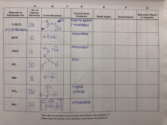 Answer key molecular models lab answers