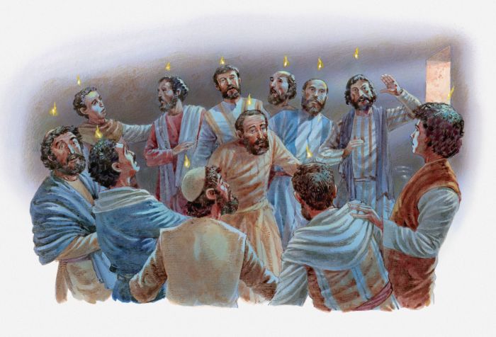 Pentecost baptism tongues acts mormon apostles jerusalem christian fellowship scroll