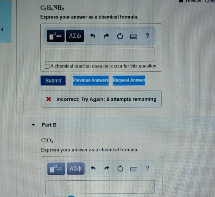 C2h5nh2 express your answer as a chemical formula