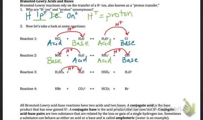 Conjugate acid base pairs worksheet with answers