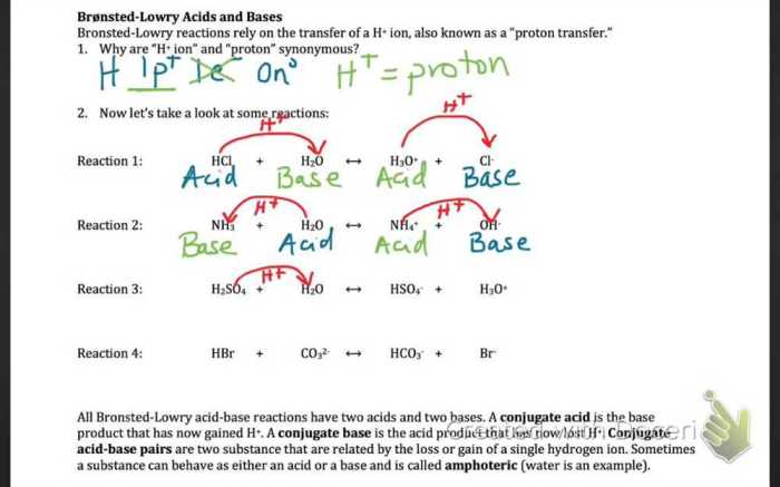 Conjugate acid base pairs worksheet with answers